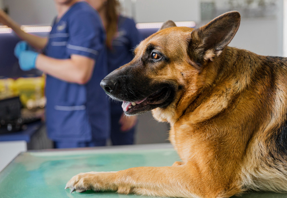 close-up-doctor-clinic-with-smiley-dog